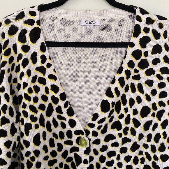 Neon Leopard Print Cropped Cardigan - Picture 2 of 4